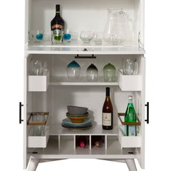 Alpine Kitchen & Dining Carts Alpine Furniture Flynn Large Bar Cabinet with Drop Down Tray