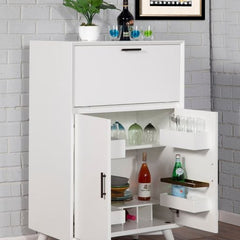 Alpine Kitchen & Dining Carts Alpine Furniture Flynn Large Bar Cabinet with Drop Down Tray