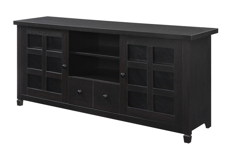 Convenience Concepts TV Stand Espresso Convenience Concepts Newport Park Lane 1 Drawer TV Stand with Storage Cabinets and Shelves