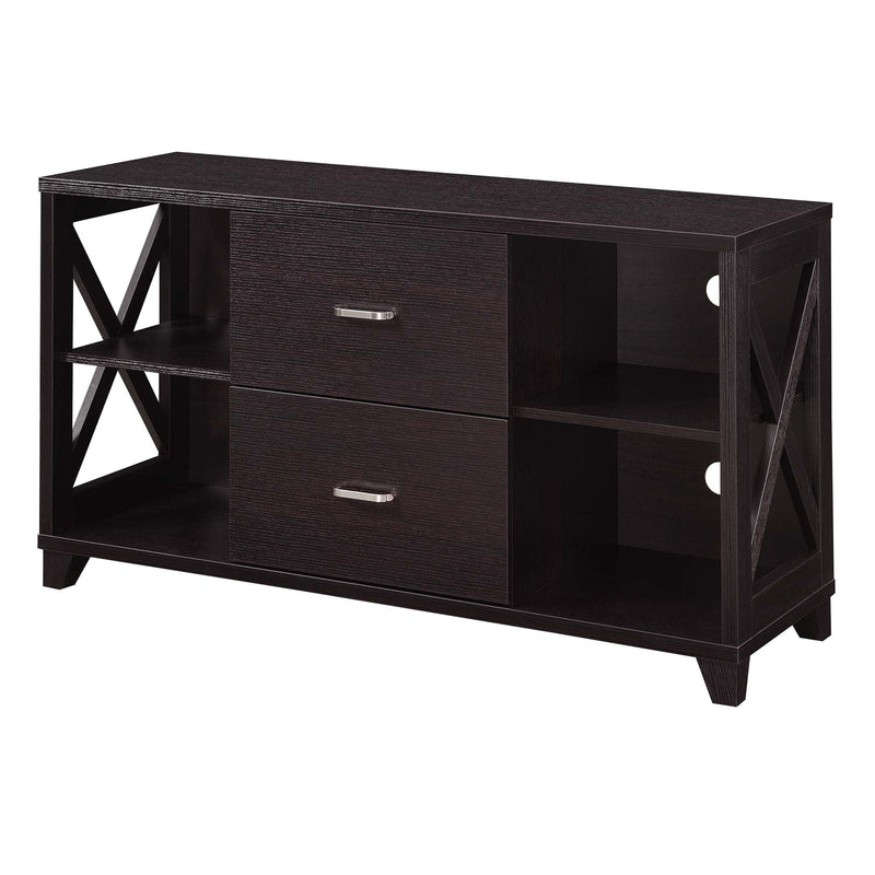 Convenience Concepts TV Stand Espresso Convenience Concepts Oxford Deluxe 2 Drawer TV Stand with Shelves for TVs up to 55 Inches