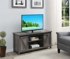 Convenience Concepts TV Stand Weathered Gray Convenience Concepts Blake Barn Door TV Stand with Shelves and Sliding Cabinets for TVs up to 60 Inches