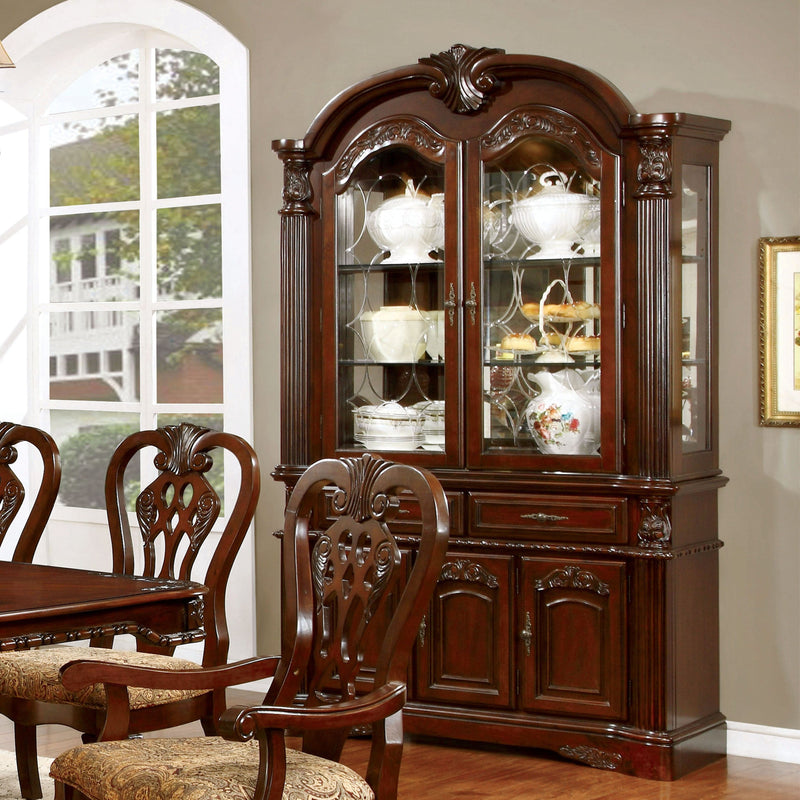 Furniture of America Furniture of America Beau Clay Traditional Multi-Storage Hutch and Buffet