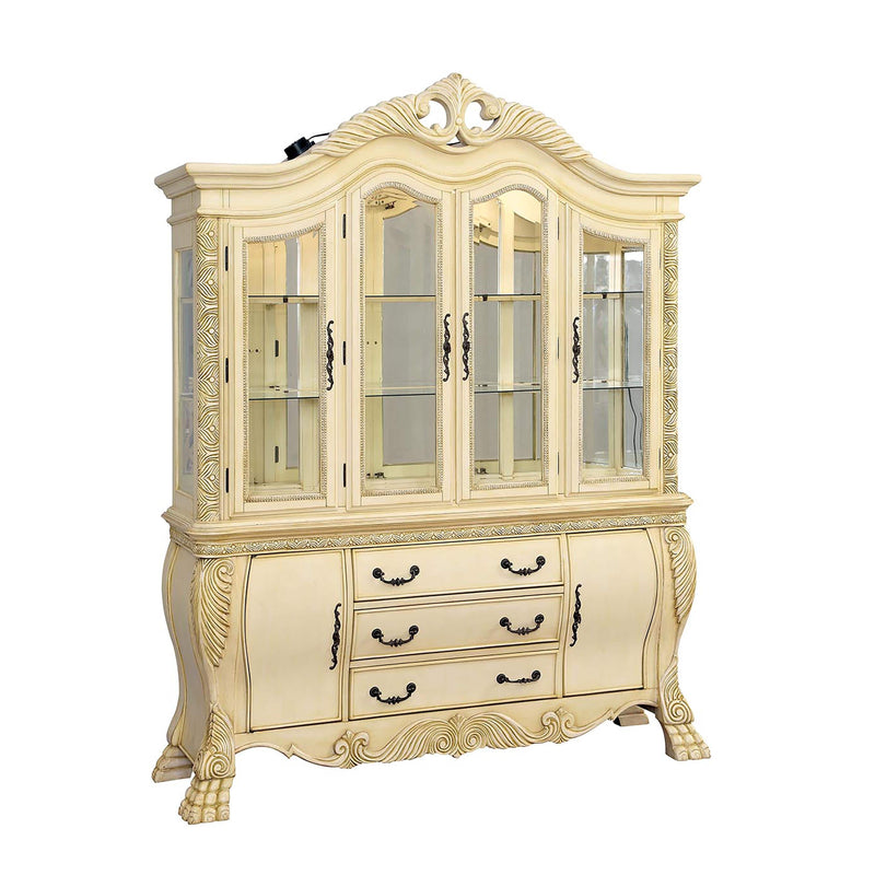 Furniture of America Furniture of America Beau Traditional Multi-Storage Hutch and Buffet in Vintage White