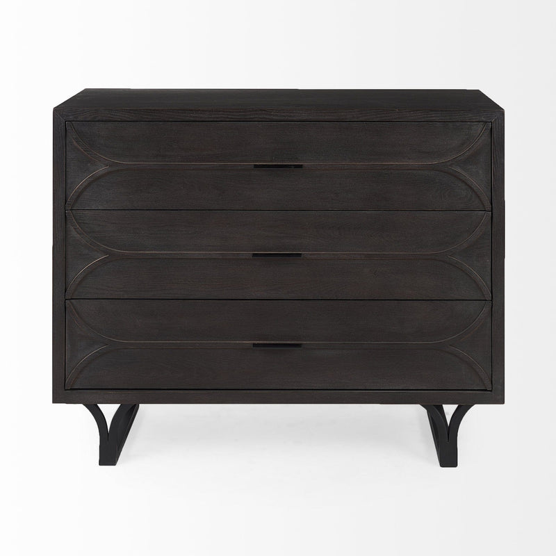 Homeroots Buffet HomeRoots Contemporary Dark Oval Accent Cabinet