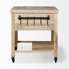 Homeroots Kitchen Islands Homeroots Modern Farmhouse Rolling Kitchen Island or Bar Cart