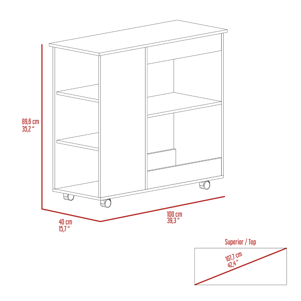 TUHome Kitchen & Dining Carts TUHome Nigella Kitchen Cart