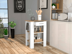 TUHome Kitchen Islands TUHome Cala Kitchen Island 23 White/Light Oak
