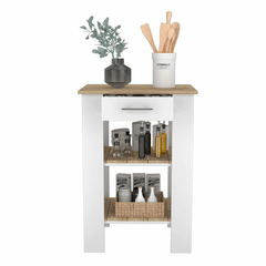 TUHome Kitchen Islands TUHome Cala Kitchen Island 23 White/Light Oak