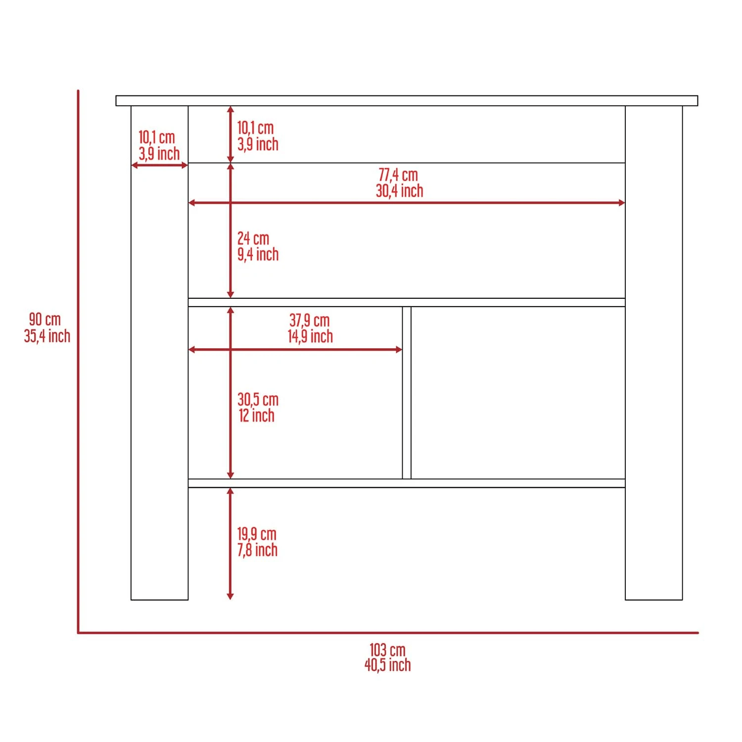 TUHome Kitchen Islands TUHome Cala Kitchen Island