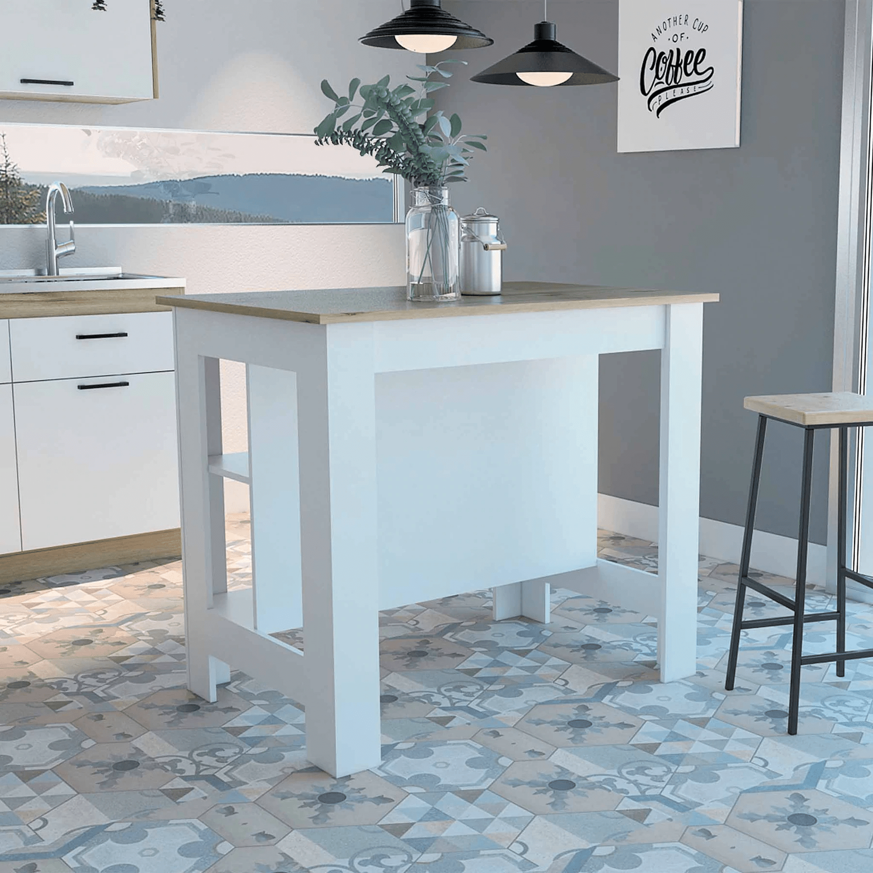 TUHome Kitchen Islands TUHome Cala Kitchen Island