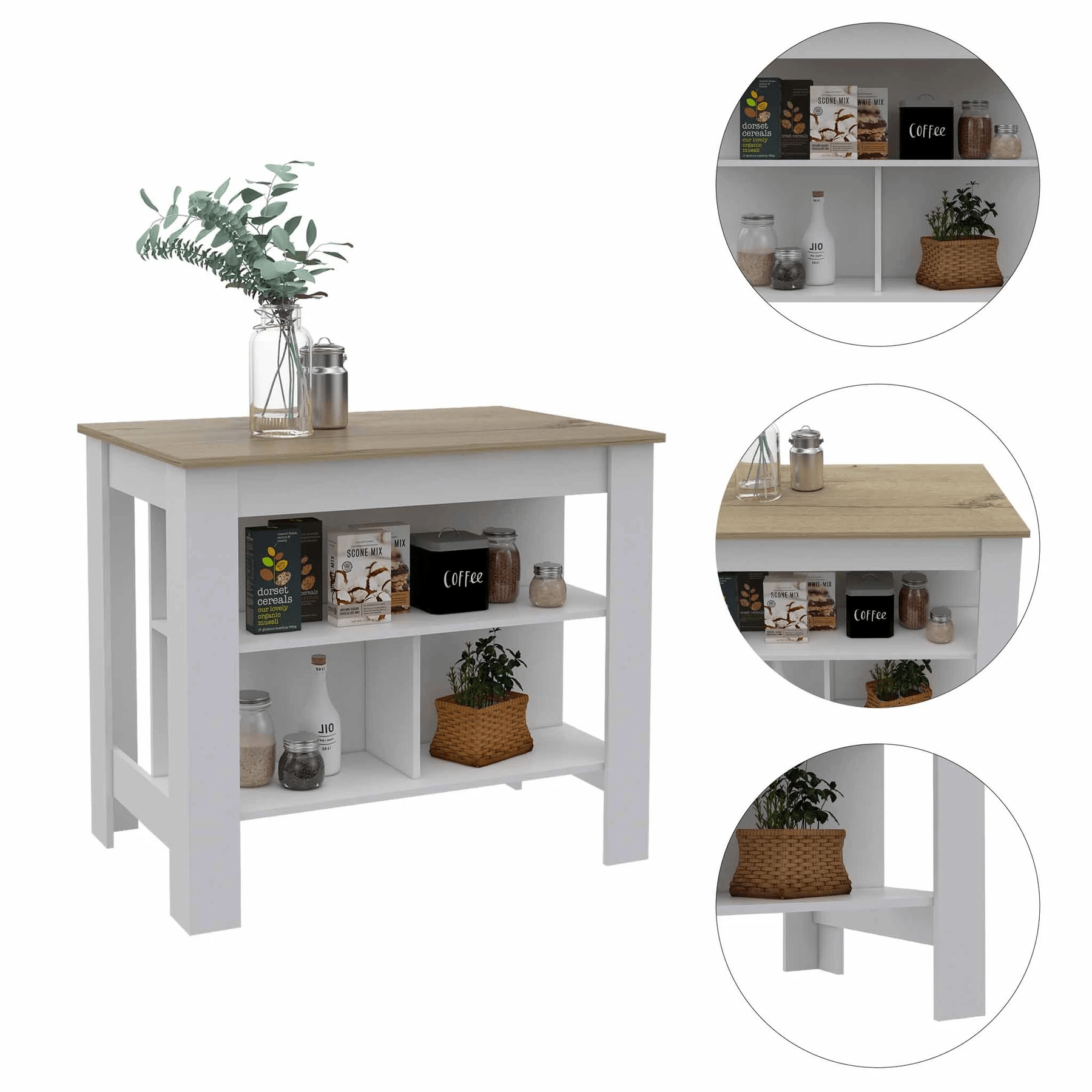 TUHome Kitchen Islands TUHome Cala Kitchen Island