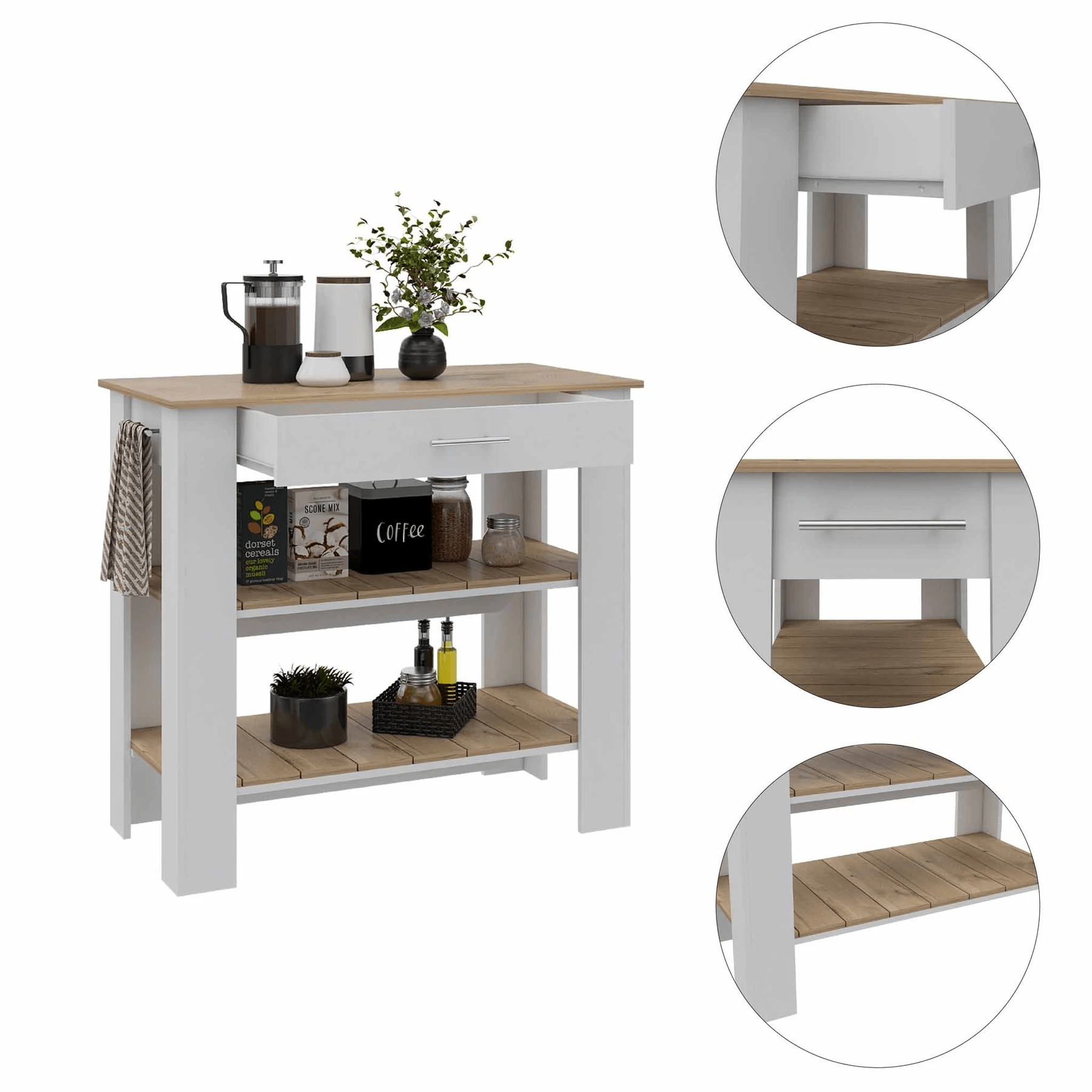 TUHome Kitchen Islands TUHome Cala Kitchen Island 40