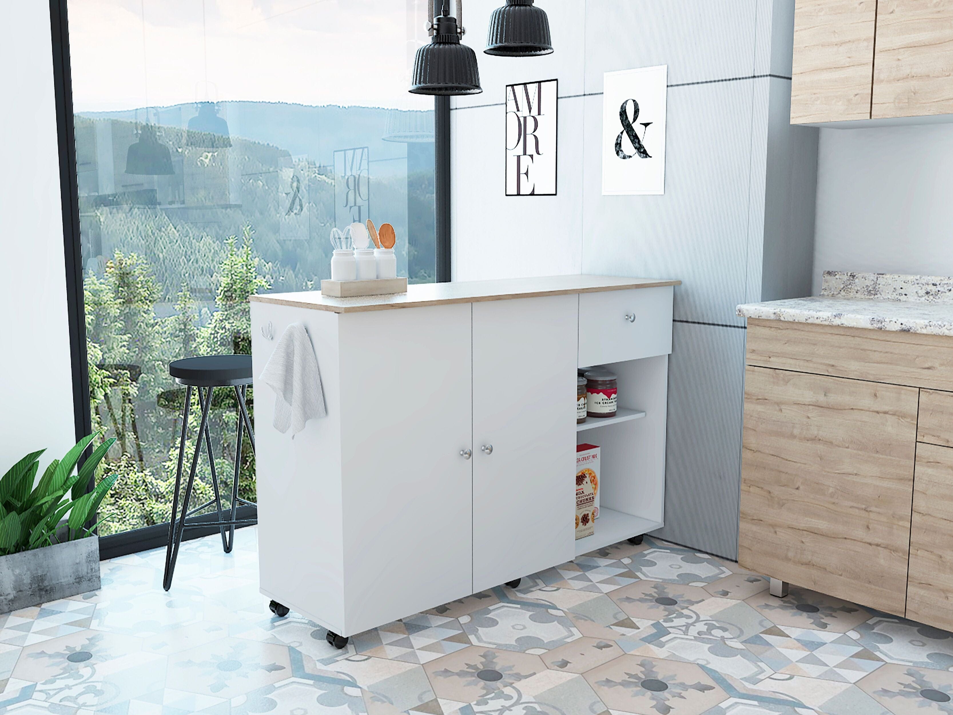 TUHome Kitchen Islands TUHome Victoria Kitchen Island (2C)