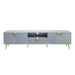 ACME TV Stand Gray High Gloss Finish ACME Gaines  TV Stand