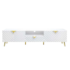 ACME TV Stand White High Gloss Finish ACME Gaines  TV Stand