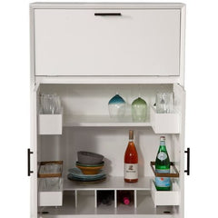 Alpine Kitchen & Dining Carts Alpine Furniture Flynn Large Bar Cabinet with Drop Down Tray