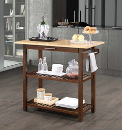 Convenience Concepts Kitchen Carts Butcher Block/Mahogany Convenience Concepts Designs2Go 3 Tier Butcher Block Kitchen Prep Island with Drawer