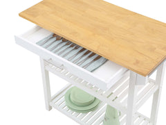 Convenience Concepts Kitchen Carts Convenience Concepts Designs2Go 3 Tier Butcher Block Kitchen Prep Island with Drawer