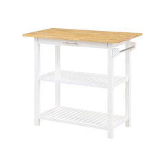 Convenience Concepts Kitchen Carts Convenience Concepts Designs2Go 3 Tier Butcher Block Kitchen Prep Island with Drawer