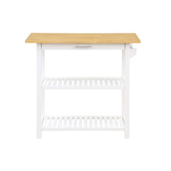 Convenience Concepts Kitchen Carts Convenience Concepts Designs2Go 3 Tier Butcher Block Kitchen Prep Island with Drawer