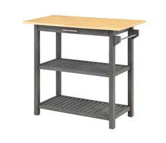 Convenience Concepts Kitchen Carts Convenience Concepts Designs2Go 3 Tier Butcher Block Kitchen Prep Island with Drawer