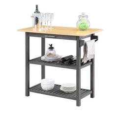 Convenience Concepts Kitchen Carts Convenience Concepts Designs2Go 3 Tier Butcher Block Kitchen Prep Island with Drawer