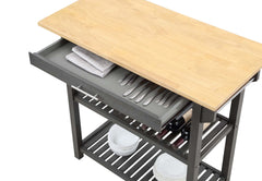 Convenience Concepts Kitchen Carts Convenience Concepts Designs2Go 3 Tier Butcher Block Kitchen Prep Island with Drawer