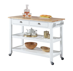 Convenience Concepts Kitchen & Dining Carts Convenience Concepts American Heritage 3 Tier Butcher Block Kitchen Cart with Drawers