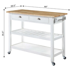 Convenience Concepts Kitchen & Dining Carts Convenience Concepts American Heritage 3 Tier Butcher Block Kitchen Cart with Drawers