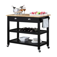 Convenience Concepts Kitchen & Dining Carts Convenience Concepts American Heritage 3 Tier Butcher Block Kitchen Cart with Drawers