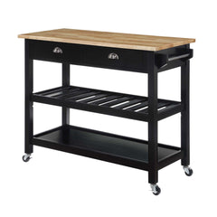 Convenience Concepts Kitchen & Dining Carts Convenience Concepts American Heritage 3 Tier Butcher Block Kitchen Cart with Drawers