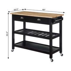 Convenience Concepts Kitchen & Dining Carts Convenience Concepts American Heritage 3 Tier Butcher Block Kitchen Cart with Drawers