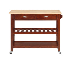 Convenience Concepts Kitchen & Dining Carts Convenience Concepts American Heritage 3 Tier Butcher Block Kitchen Cart with Drawers