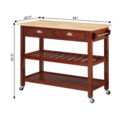 Convenience Concepts Kitchen & Dining Carts Convenience Concepts American Heritage 3 Tier Butcher Block Kitchen Cart with Drawers