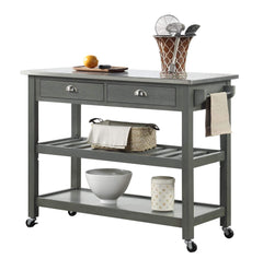 Convenience Concepts Kitchen & Dining Carts Convenience Concepts American Heritage 3 Tier Stainless Steel Kitchen Cart with Drawers