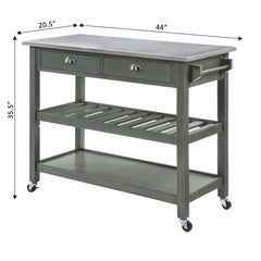 Convenience Concepts Kitchen & Dining Carts Convenience Concepts American Heritage 3 Tier Stainless Steel Kitchen Cart with Drawers