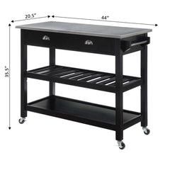 Convenience Concepts Kitchen & Dining Carts Convenience Concepts American Heritage 3 Tier Stainless Steel Kitchen Cart with Drawers