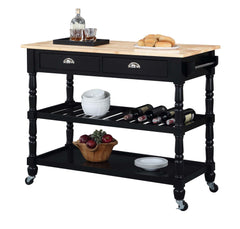 Convenience Concepts Kitchen & Dining Carts Convenience Concepts French Country 3 Tier Butcher Block Kitchen Cart with Drawers