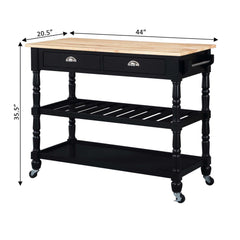 Convenience Concepts Kitchen & Dining Carts Convenience Concepts French Country 3 Tier Butcher Block Kitchen Cart with Drawers
