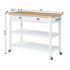 Convenience Concepts Kitchen & Dining Carts Convenience Concepts French Country 3 Tier Butcher Block Kitchen Cart with Drawers