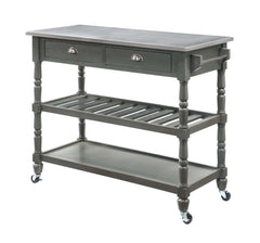 Convenience Concepts Kitchen & Dining Carts Convenience Concepts French Country 3 Tier Stainless Steel Kitchen Cart with Drawers