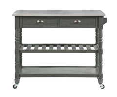 Convenience Concepts Kitchen & Dining Carts Convenience Concepts French Country 3 Tier Stainless Steel Kitchen Cart with Drawers