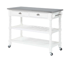 Convenience Concepts Kitchen & Dining Carts Convenience Concepts French Country 3 Tier Stainless Steel Kitchen Cart with Drawers