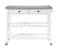 Convenience Concepts Kitchen & Dining Carts Convenience Concepts French Country 3 Tier Stainless Steel Kitchen Cart with Drawers