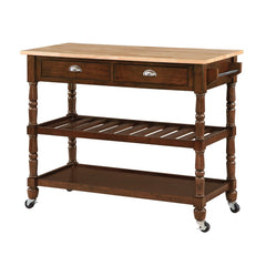 Convenience Concepts Kitchen & Dining Carts Espresso/Butcher Block Convenience Concepts French Country 3 Tier Butcher Block Kitchen Cart with Drawers