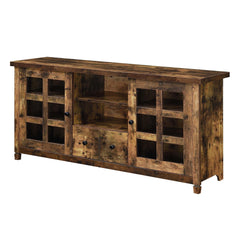 Convenience Concepts TV Stand Barnwood Convenience Concepts Newport Park Lane 1 Drawer TV Stand with Storage Cabinets and Shelves