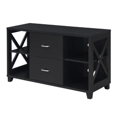 Convenience Concepts TV Stand Black Convenience Concepts Oxford Deluxe 2 Drawer TV Stand with Shelves for TVs up to 55 Inches