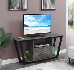 Convenience Concepts TV Stand Cement/Black Convenience Concepts Graystone 65 inch 1 Drawer TV Stand with Shelves