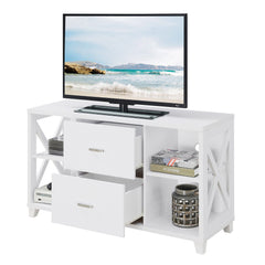 Convenience Concepts TV Stand Convenience Concepts Oxford Deluxe 2 Drawer TV Stand with Shelves for TVs up to 55 Inches