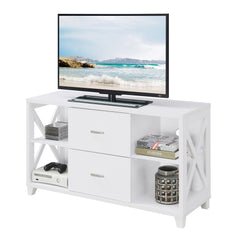 Convenience Concepts TV Stand Convenience Concepts Oxford Deluxe 2 Drawer TV Stand with Shelves for TVs up to 55 Inches